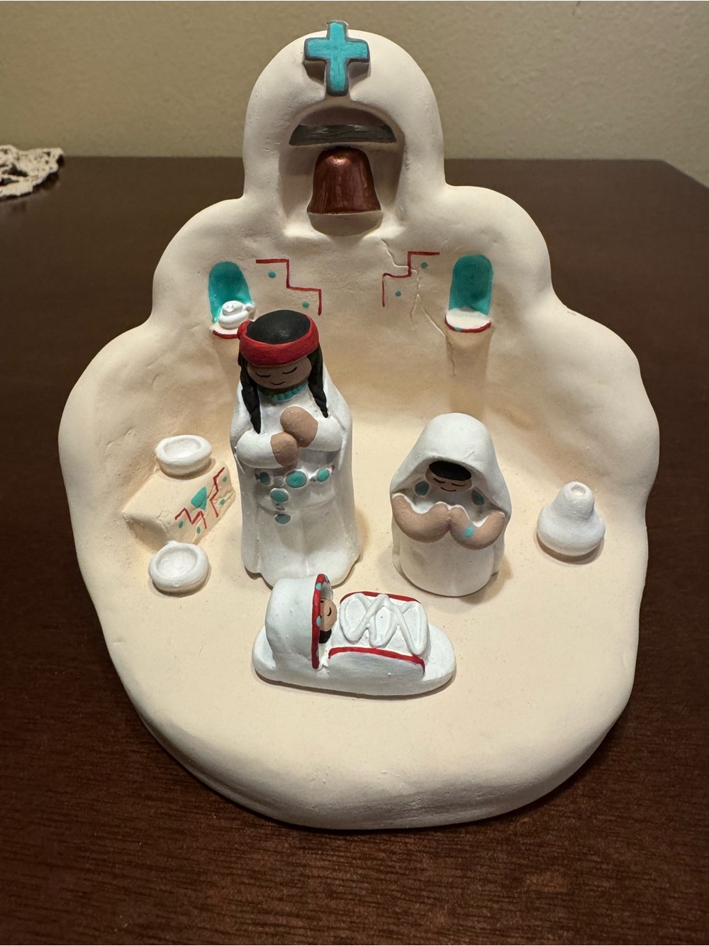 Teissedre 1990 Southwestern Pueblo Nativity Creche Sculpture Signed 5”